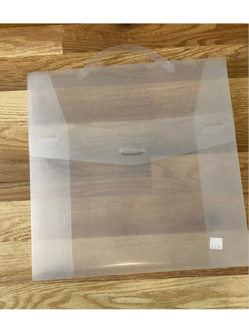 (2)Unbranded Clear Plastic Document Folder with Handle, 12.5” X 12.5”